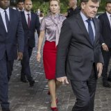 Les ministres des Affaires étrangères britannique David Lammy, français Jean-Noël Barrot et allemand Johann Wadephul tout comme la cheffe de la diplomatie européenne Kaja Kallas se sont affichés unis à Genève pour demander à l'Iran de négocier sur son programme nucléaire. KEYSTONE/AP/Martial Trezzini